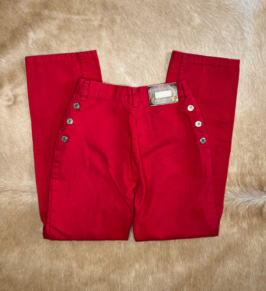 Red Lawmans with Side Buttons Size 7