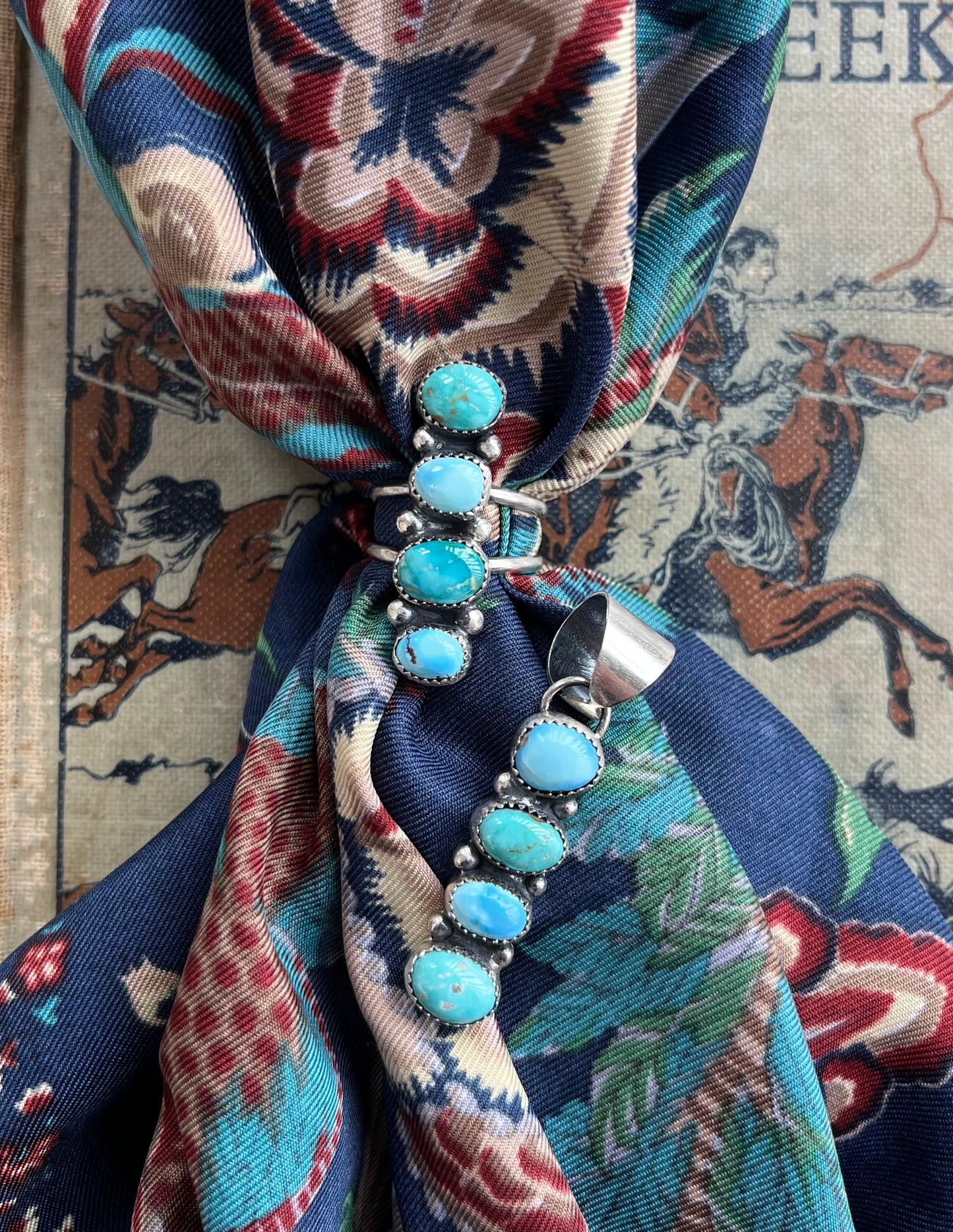 Four Stone Turquoise Ring Size 7