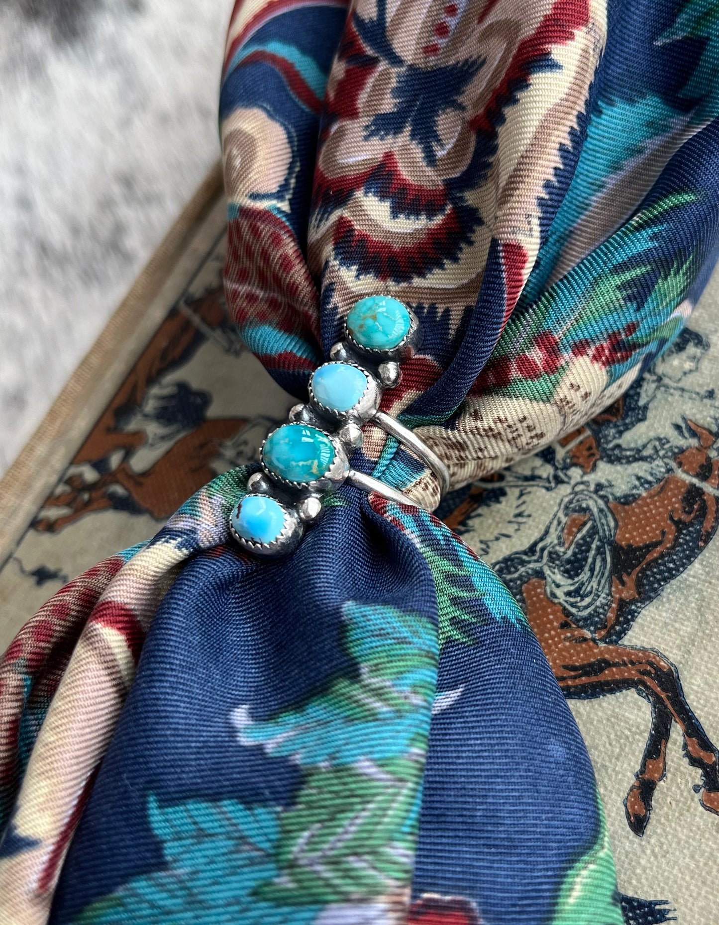 Four Stone Turquoise Ring Size 7