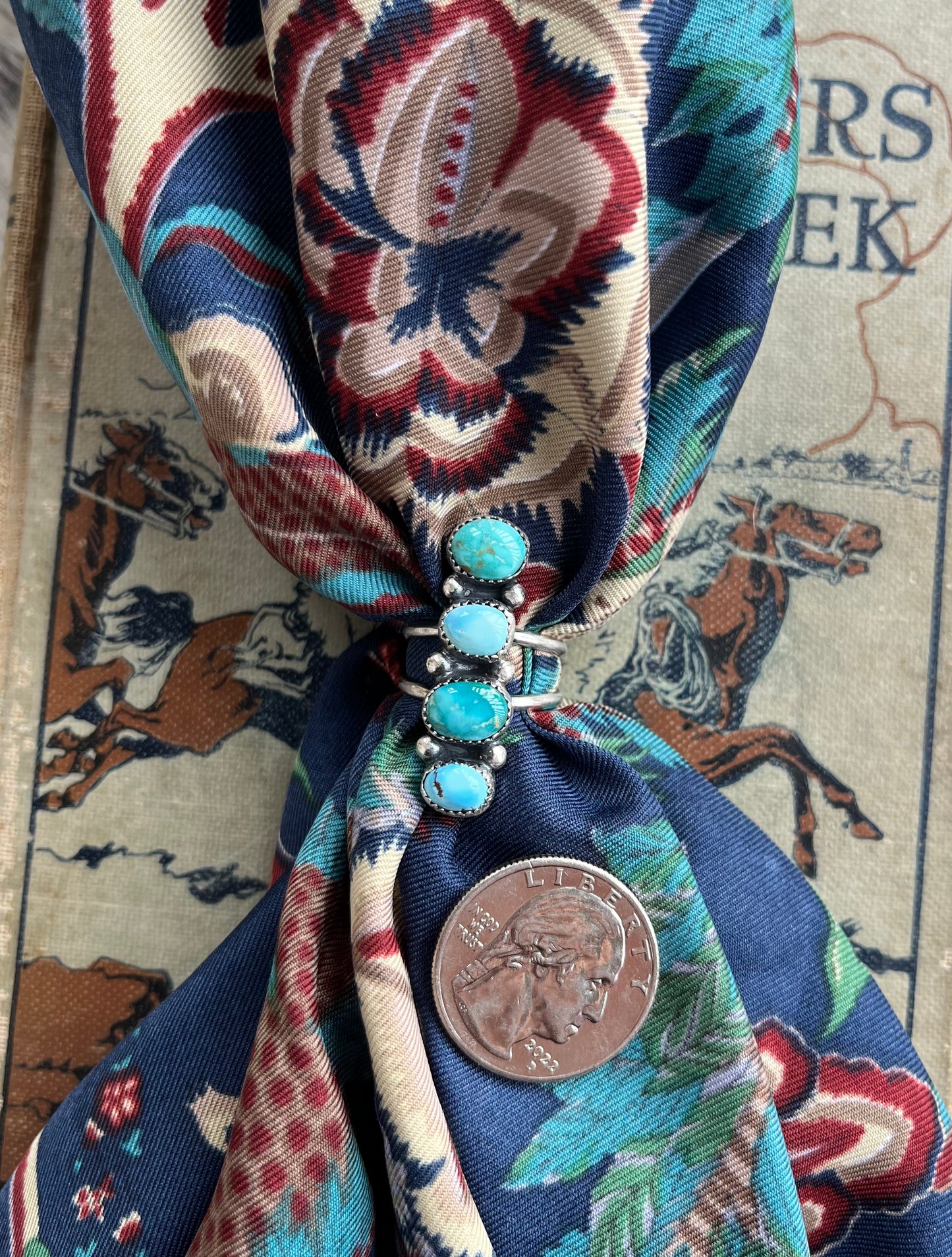 Four Stone Turquoise Ring Size 7