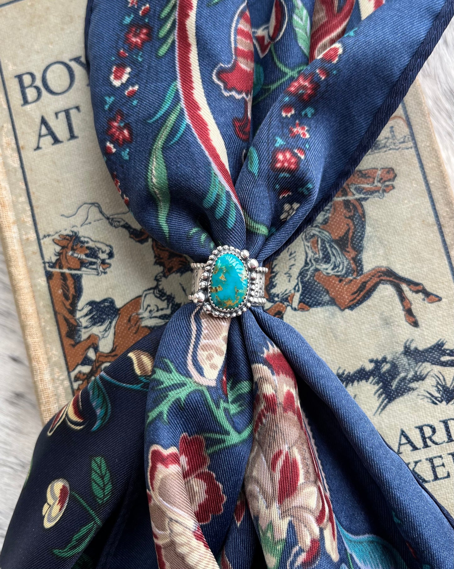 Chunky Sonoran Gem Turquoise Ring Size 8