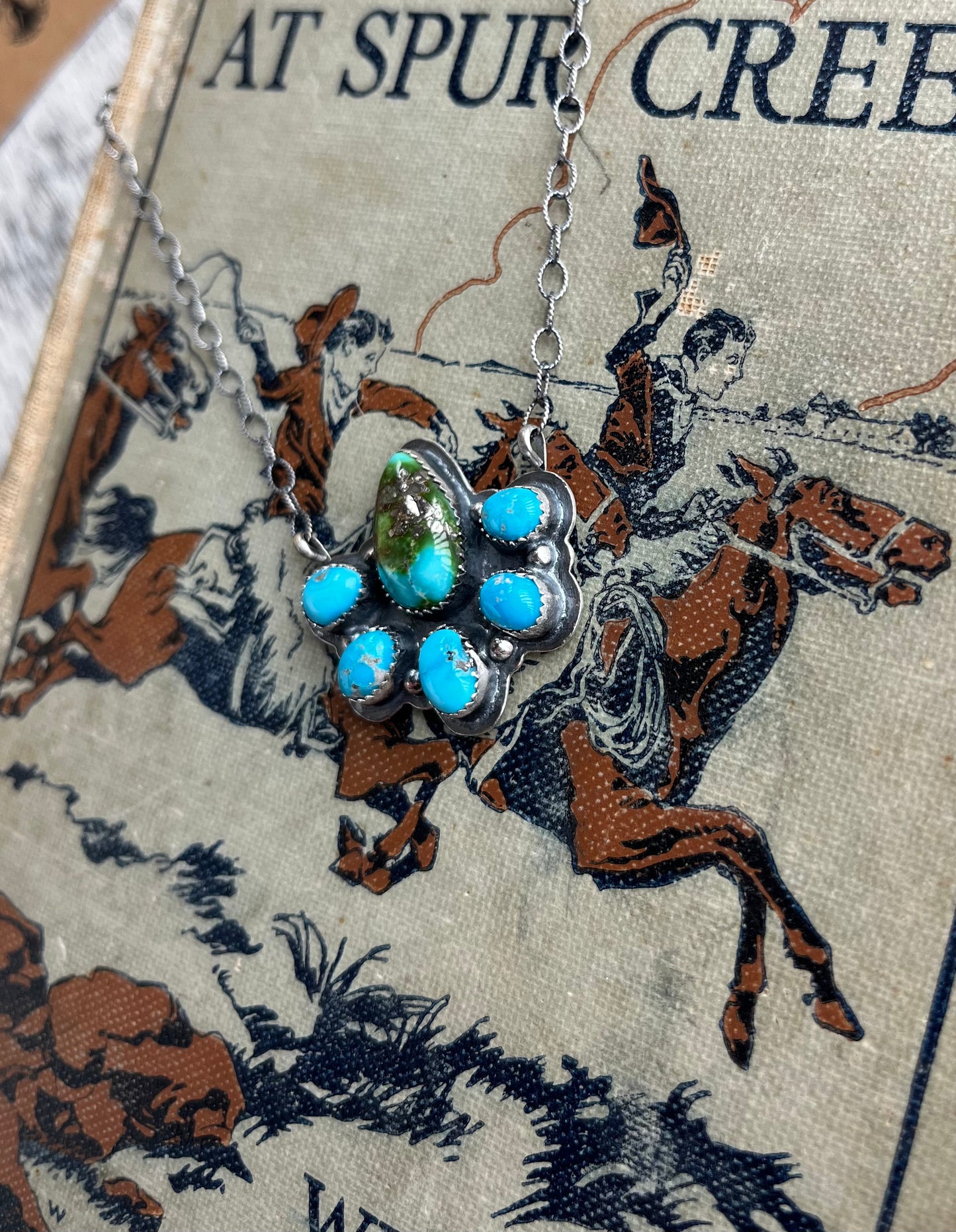 Turquoise Half Cluster Necklace