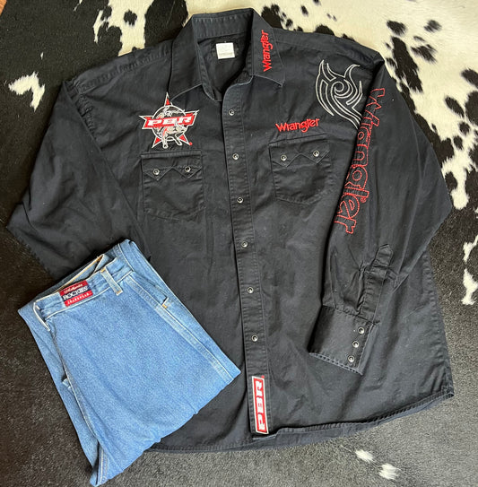 Men's Wrangler PBR Snap, Size XL