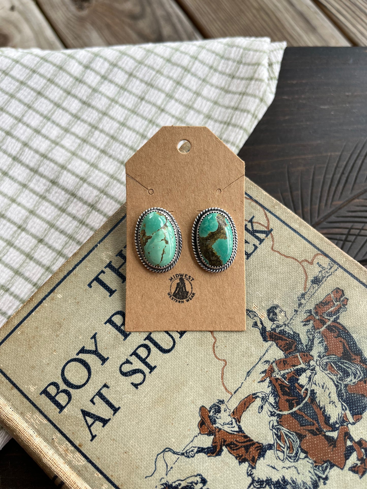 Tyrone Turquoise Stud Earrings