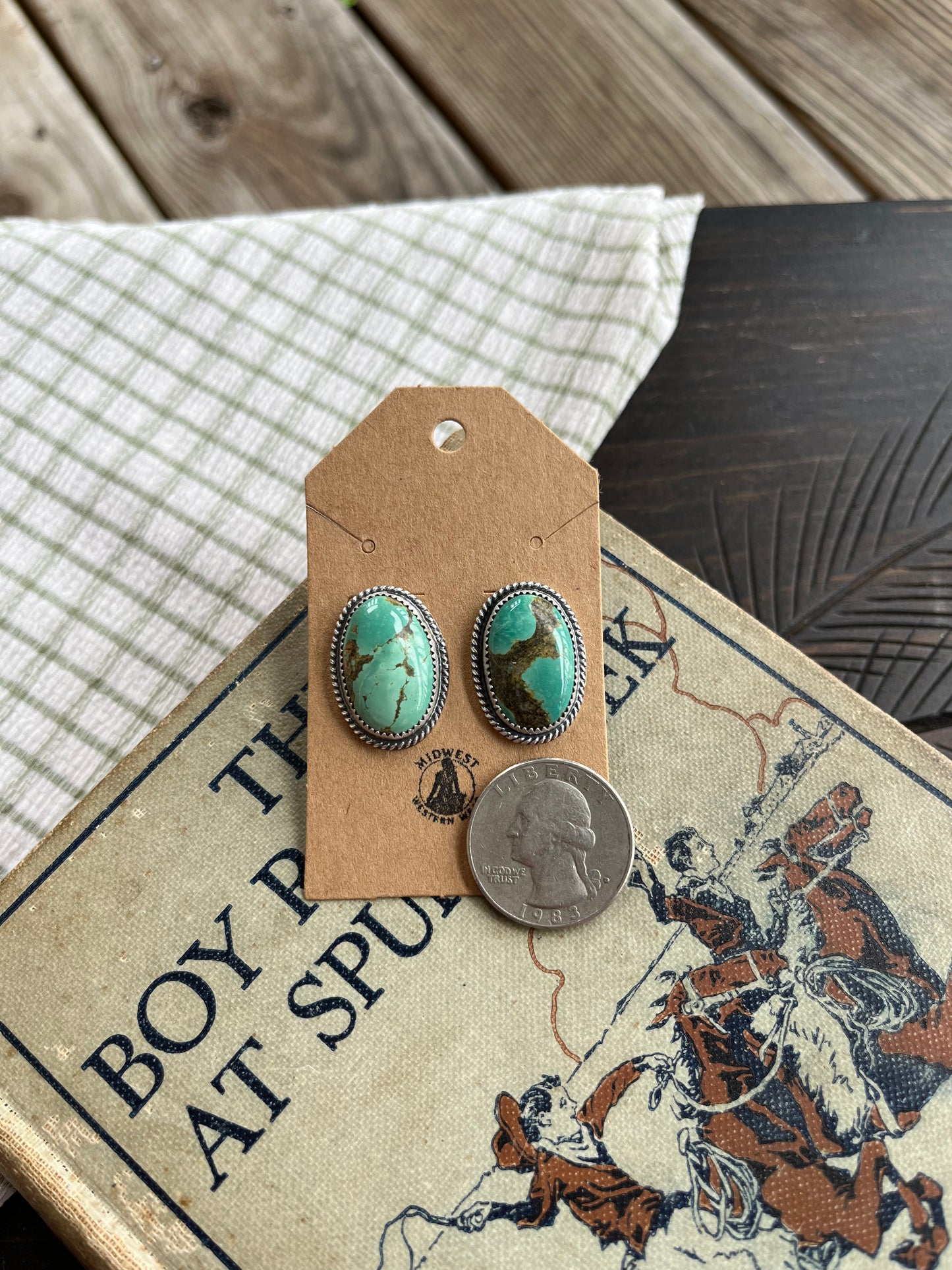 Tyrone Turquoise Stud Earrings