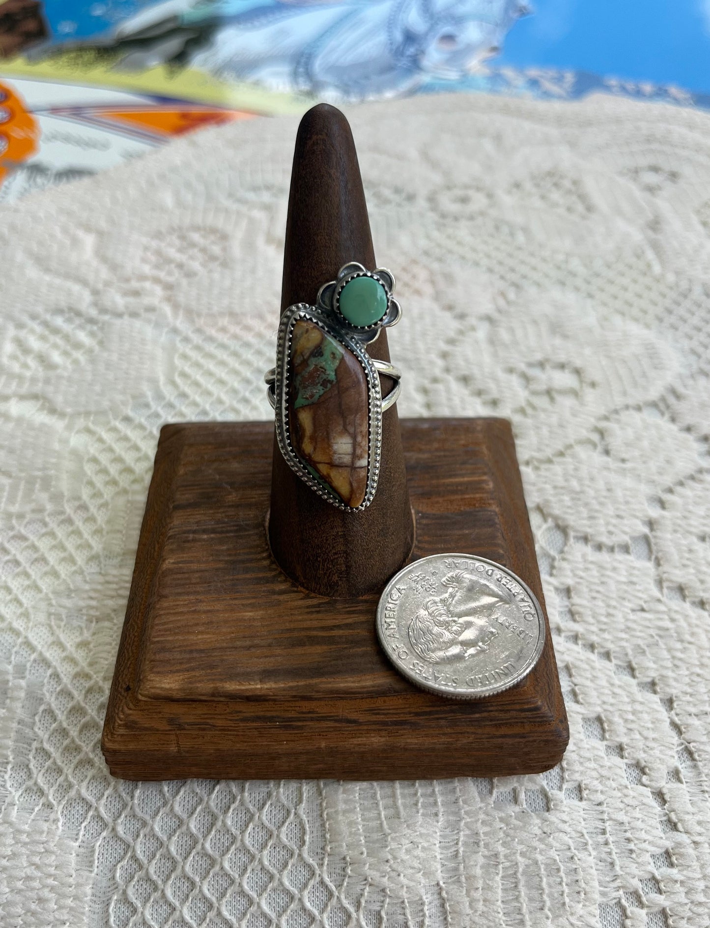 Royston Ribbon & Fox Turquoise Size 8 Ring