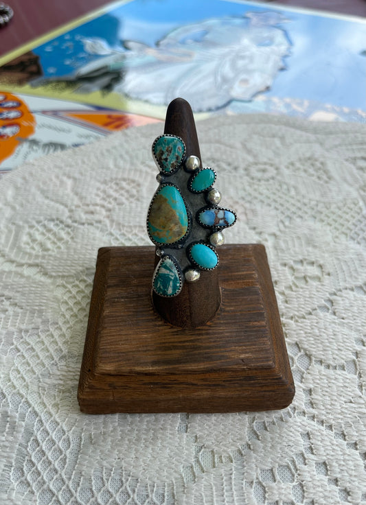 Multi-Turquoise Half Cluster Ring Size 7