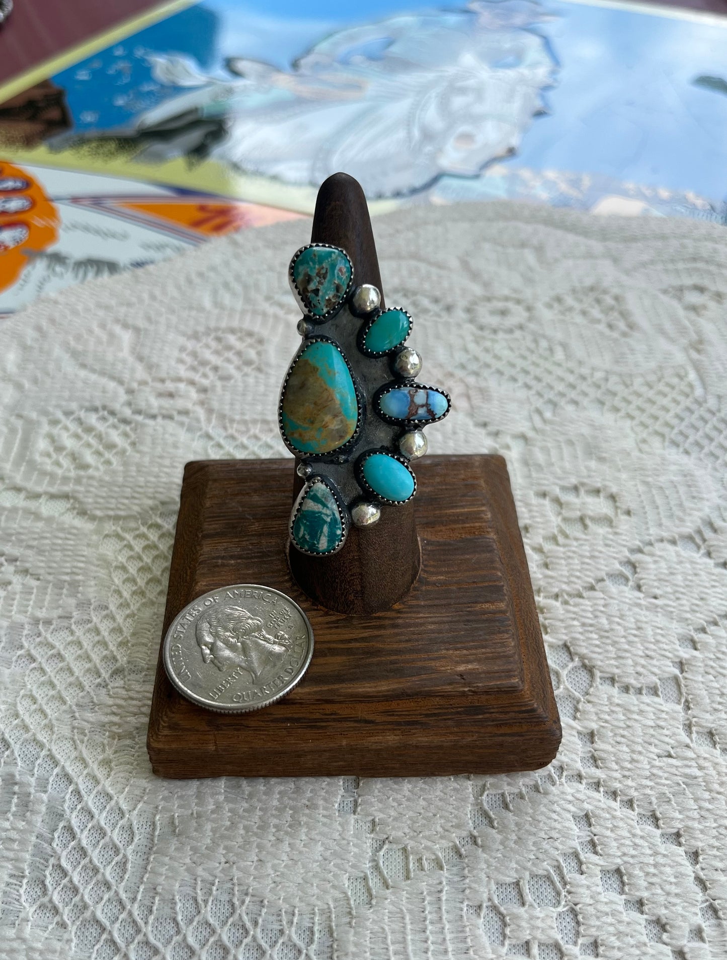 Multi-Turquoise Half Cluster Ring Size 7