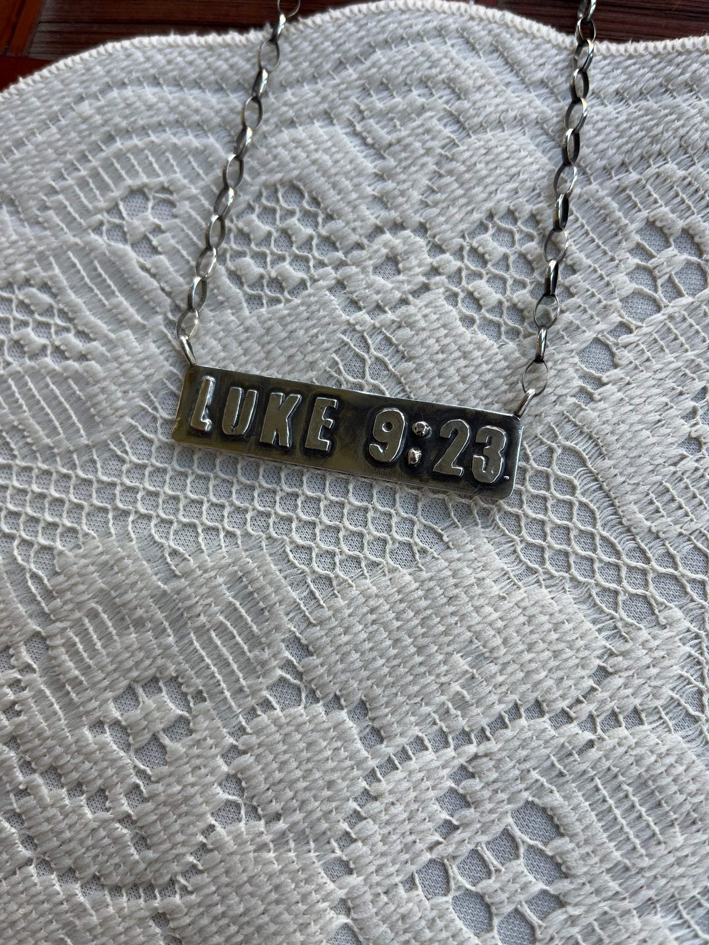 Luke 9:23 Bar Necklace
