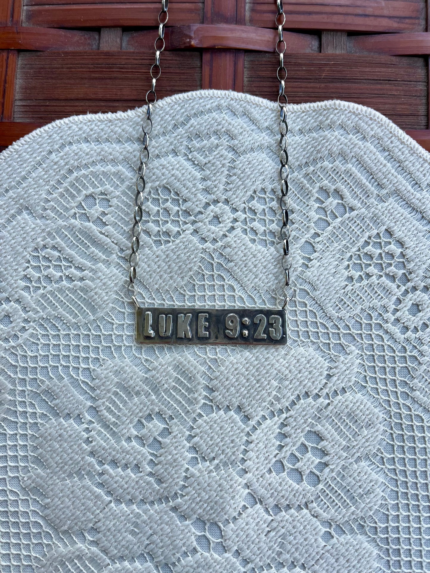 Luke 9:23 Bar Necklace