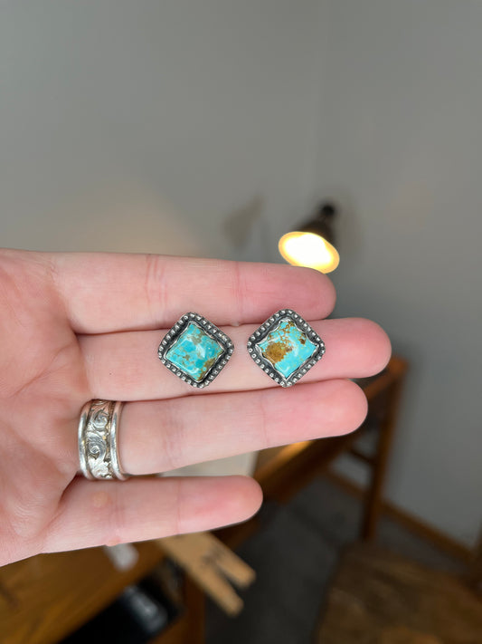 Number 8 Turquoise Stud Earrings