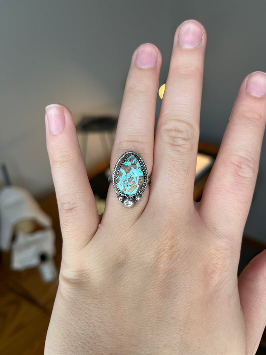 Pilot Mountain Turquoise Ring, Size 6.5